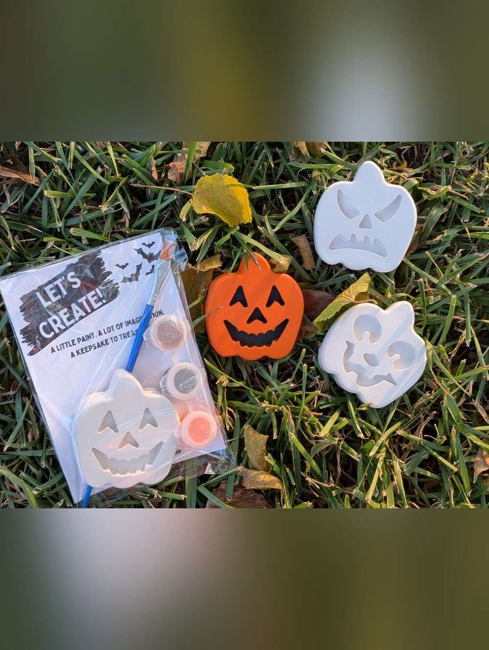 Halloween Jack-O-Lantern Paint-Your-Own Keepsake Kit Fall Craft - Set Of 5